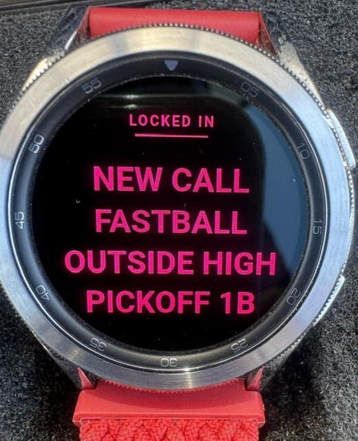 LOCKED IN call displayed on a connected watch
